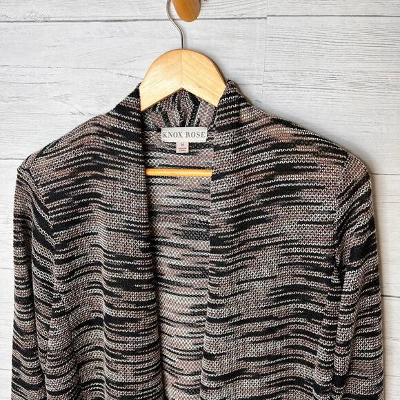 Knox Rose Cardigan Womens Size Medium Earth Tones Zipper on Sleeves Detail - Picture 7 of 16